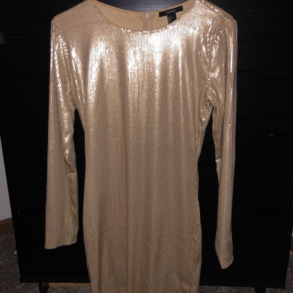 Gold sequin dress